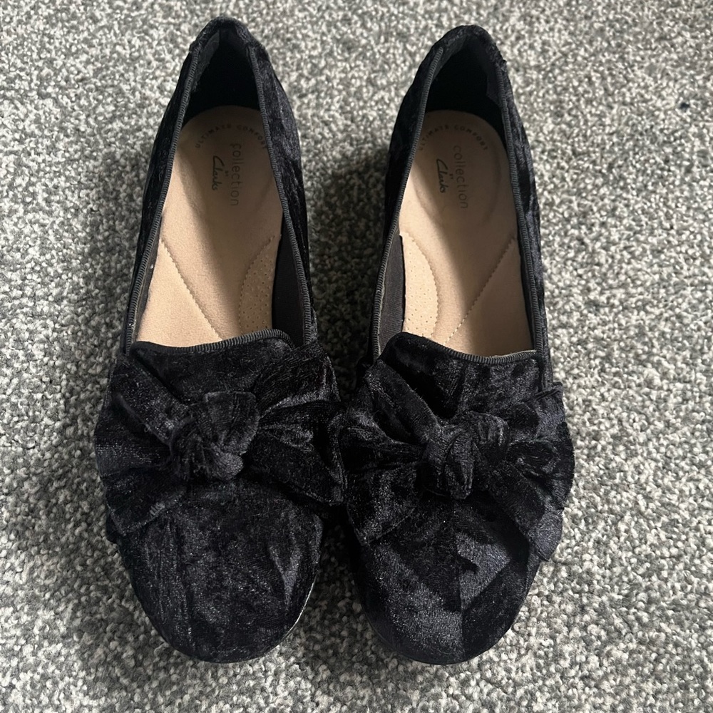 Clarks Velvet Loafers